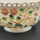 Challinor & Taylor Tree of Life Milk Glass Bowl 8" with a Lace Edge Hand Painted