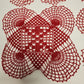 4 Red Square Doily 16" Crochet Lace Butterfly Rounded Valentine BOHO Table Scarf