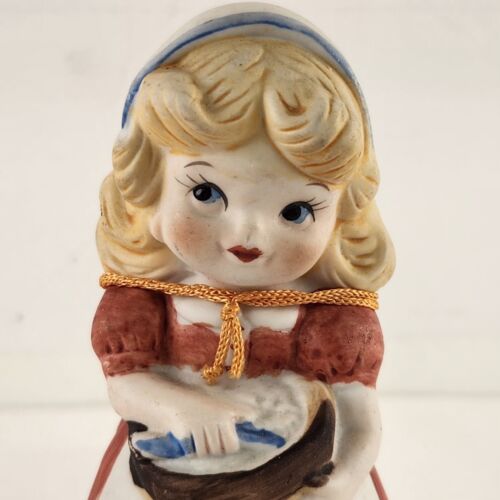 Adorabelles Bell Porcelain Bisque Girl w Cat by Jasco 1978 Taiwan Vintage w Tag