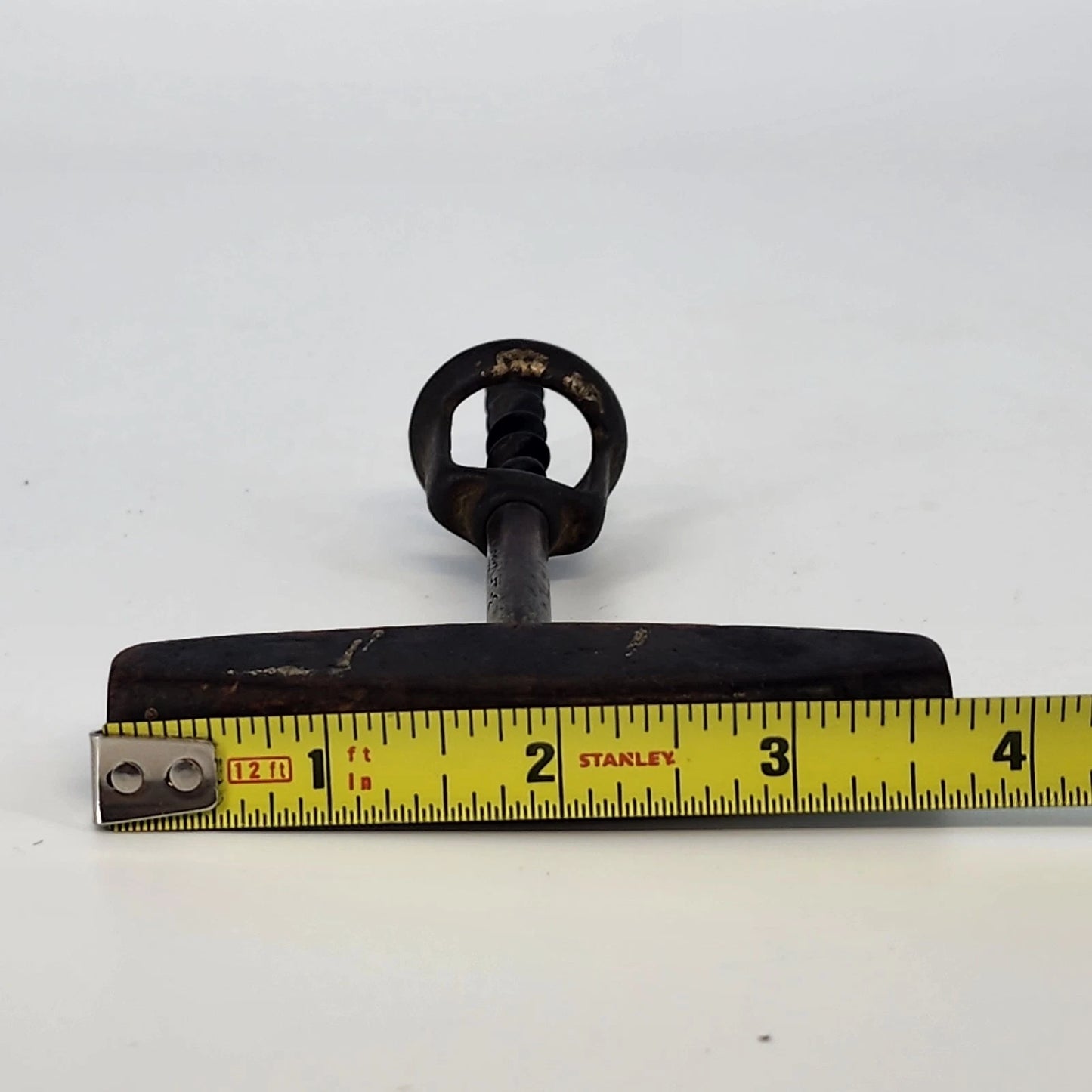 WILLIAMSON'S Corkscrew Wine Bottle Opener Flat Wood T Handle Boot Lever 5.5" Vtg