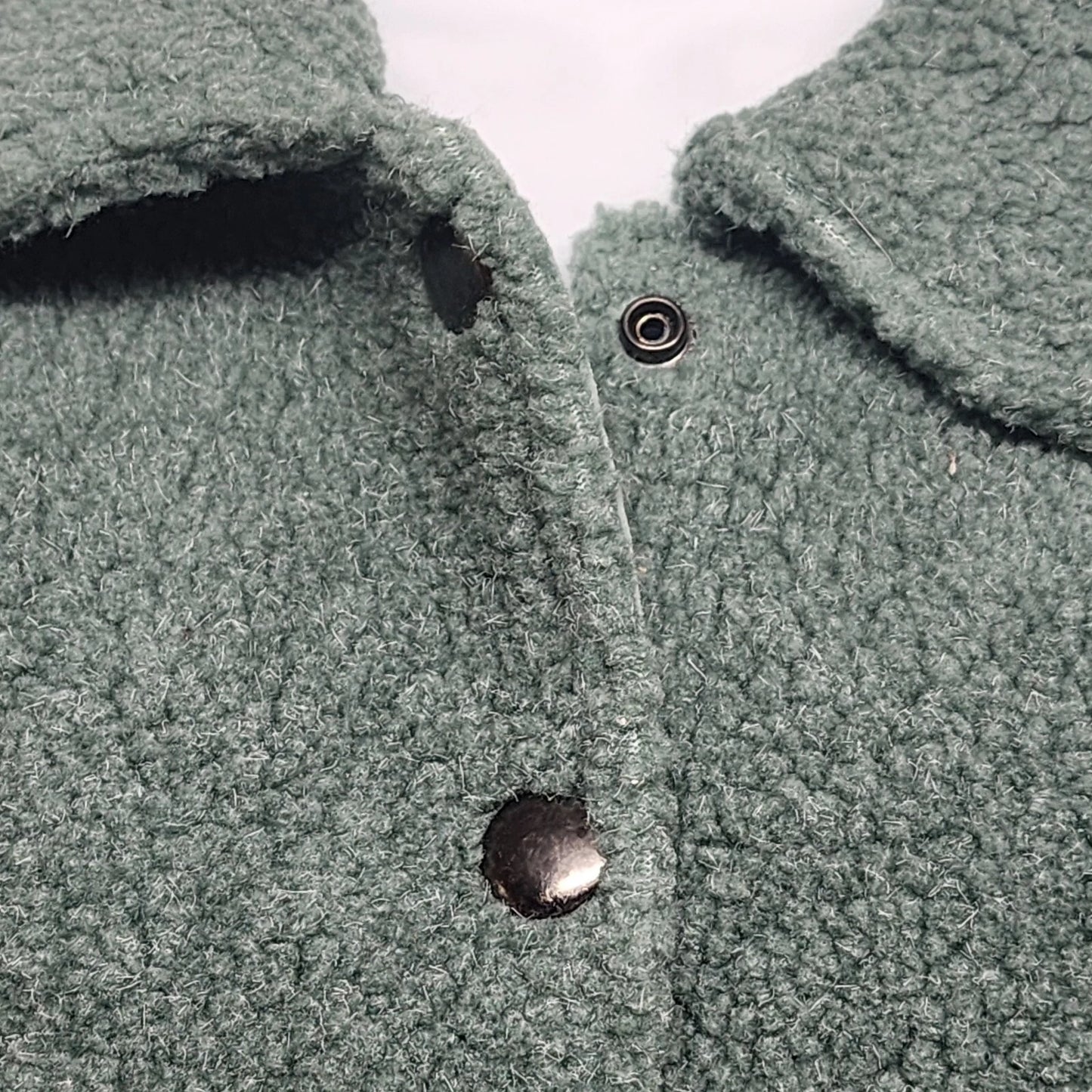 Real Comfort Sherpa Jacket Sea Green Size Small Button Up Long Sleeve Soft Cozy
