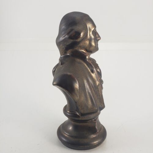 George Washington Bronze Glazed Ceramic Bust F Jackson 6.75 Inch