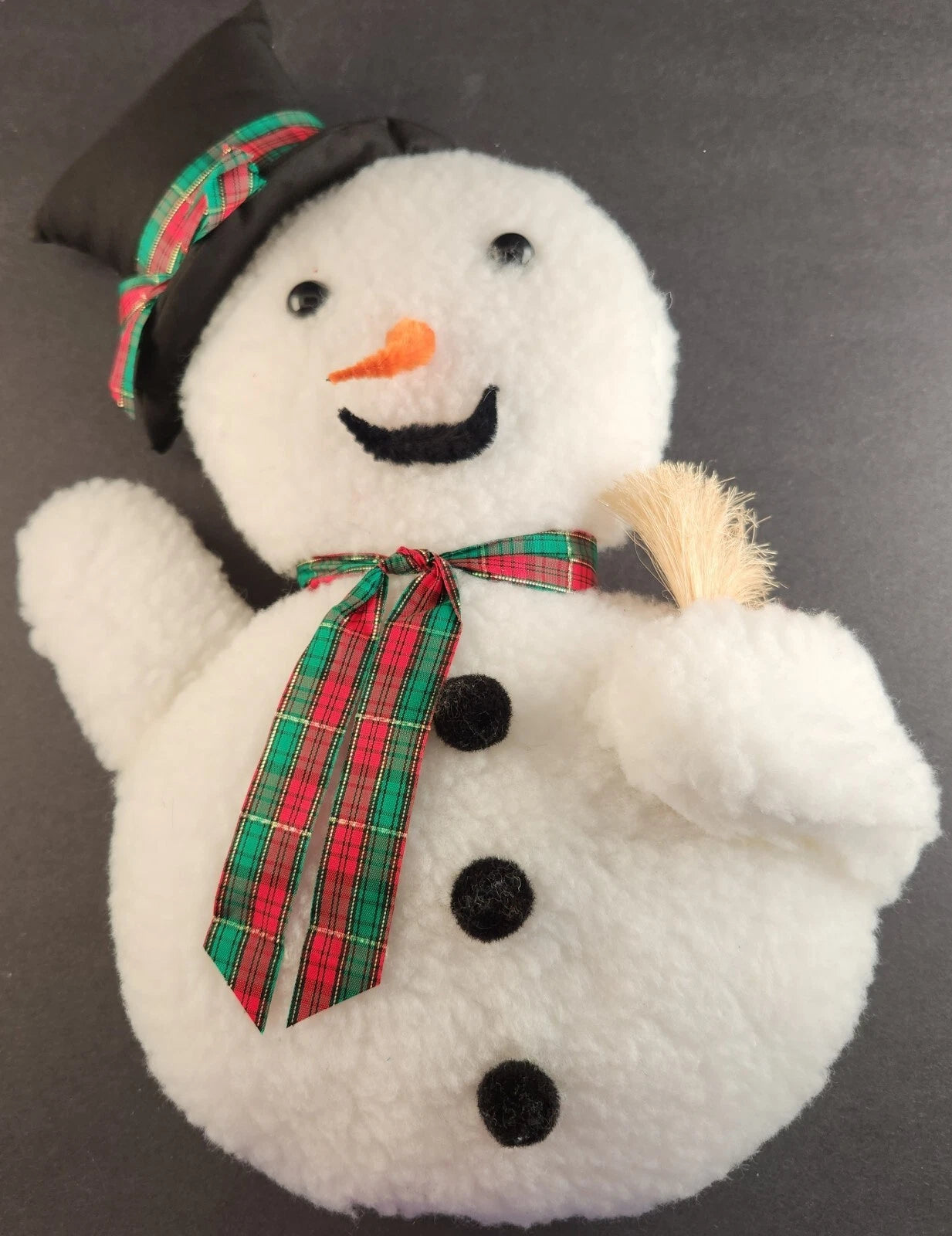 Handmade Wall Hanging Christmas Decorations Santa Claus and Snowman w Hat & Tie