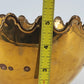 Brass Pedestal Bowl Scalloped Crown Rim 8" Monteith Style India Vintage Patina