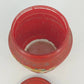 Ransburg Hand Painted Floral Cookie Cracker Jar Glass Metal Lid Folk Art