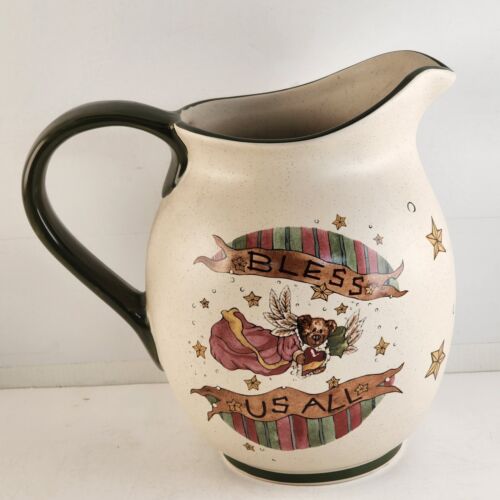BLESS US ALL Water Pitcher by Bearware Pottery Works The Boyds Collection 7.5 in