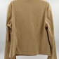 Fashion Bug Button Down Shirt Tan Faux Suede Size XL V Neck Cape Sleeve Vented