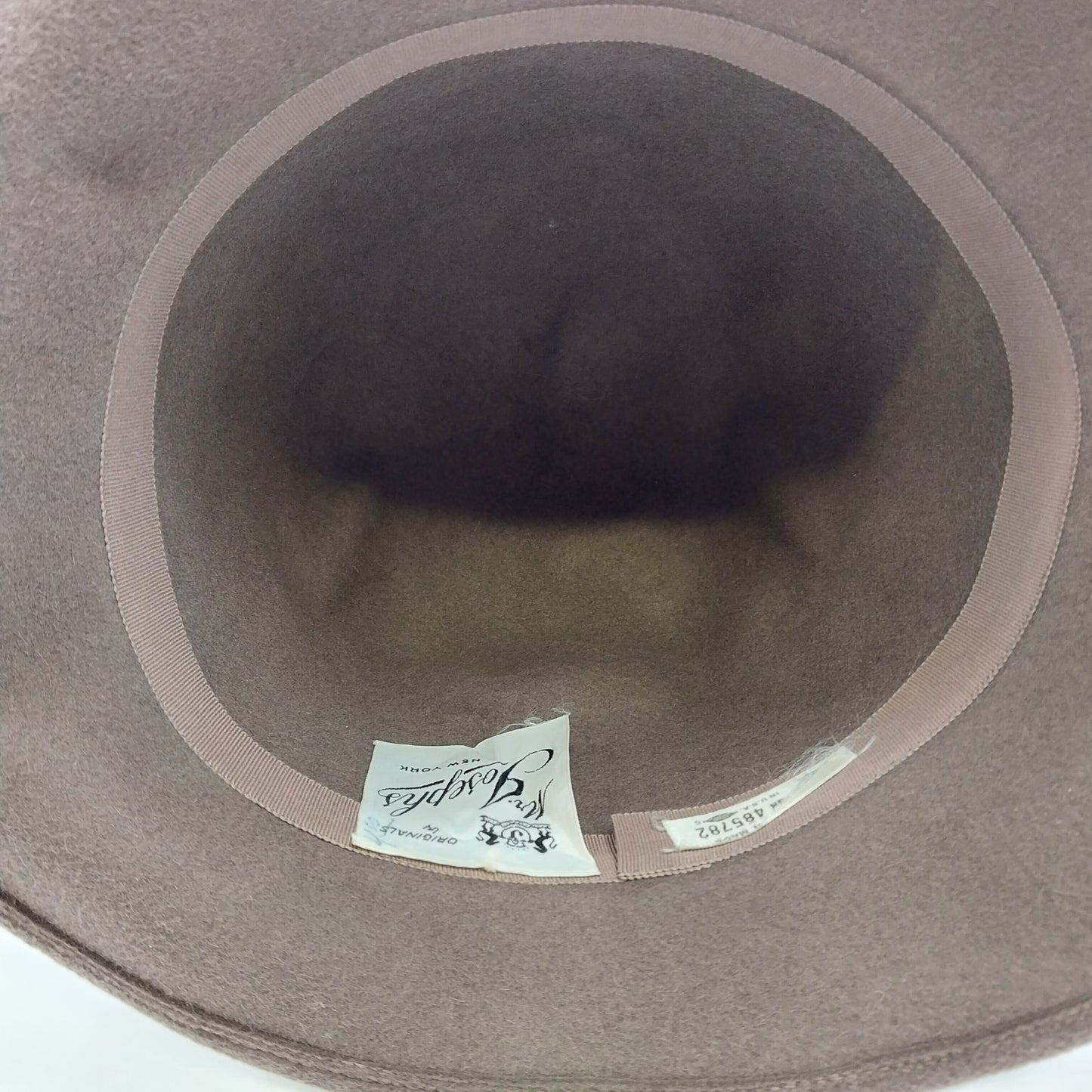 Mr Josephs Original Brown Fedora Felt Coche Hat w Multicolor Feathers New York