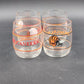 4 Vintage NFL Teams Hi-Ball Glasses 3.75" h x 3.25" w Browns Bengals Bucs Cards