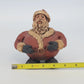 Studio Pottery Santa Claus Figurine Hand Sculpted Round Distressed Christmas 5"