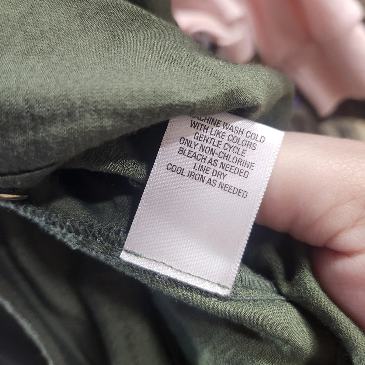DressBarn db Women's Blouse 2X Plus Olive Green Button Up Roll Tab Long Sleeve