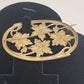 Gold Tone Floral Oval Brooch Flowers Vintage Costume Jewelry Ivy Leaf Danish