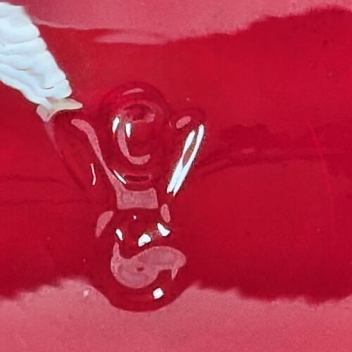 Fenton Old Virginia Glass Bowl Ruby Red Hobnail Footed Ruffled Edge Vintage 6"