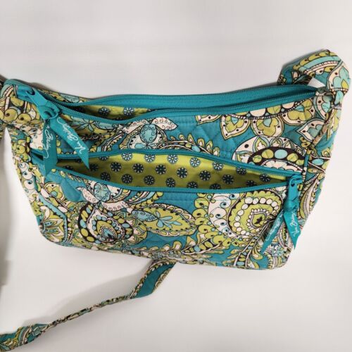 Vera Bradley Peacock Crossbody Purse Retired Zipper Handbag Double Pocket Sling