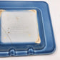 Rookwood Art Pottery Vintage MCM Teal Blue White Ashtray 8.75" Square Repaired