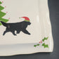 Prairie Dog Pottery Newfoundland Christmas Tree Platter 15.25" Dogs w Santa Hats