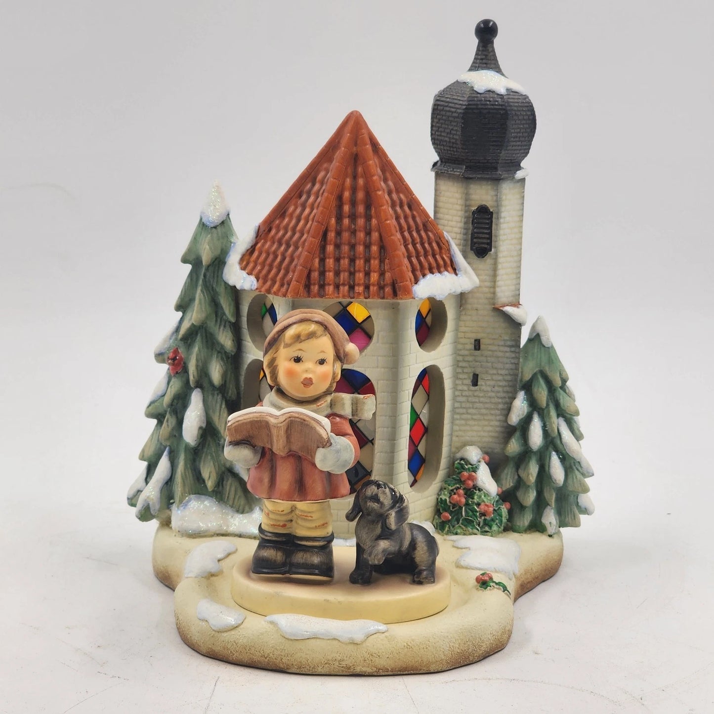 Goebel Hummel HUM 2134 Wintertime Duet Chapel Votive Music Box Exclusive Edition