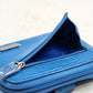 WalletBe Blue Snakeskin Wallet Compact Accordion Zip Credit Card Coin ID Case