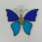 Blue Stained Glass Butterfly Suncatcher Tiffany Style Window Hang 7" Suction Cup