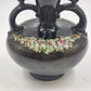 Peters & Reed Pottery Garland Floral Dual Handle Squat Vase 9" Craft Art