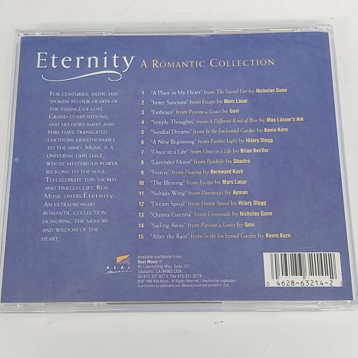 Eternity A Romantic Collection CD New Age Easy Listening Instrumental Relaxation