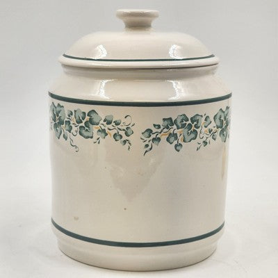 Corelle Callaway White Green Ivy Canister 8" Corning Ware Floral Lines China