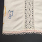 White Table Runner Embroidered Butterflies and Crochet Lace Edging Vintage 40"