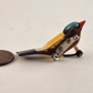 Japanese Takahashi Hand Carved Bird Brooch Pin Hand Painted Vintage