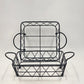 2 Casserole Serving Carriers Black Metal Wire Nesting with Handles 8.75" & 8"
