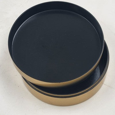 Otagiri Japan 6 Round Cherry Blossom Gold Black Lacquered Coasters 4”