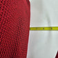 The Sak Red Woven Crochet Shoulder Bag Purse Leather Strap 12"x10"x6" Vintage