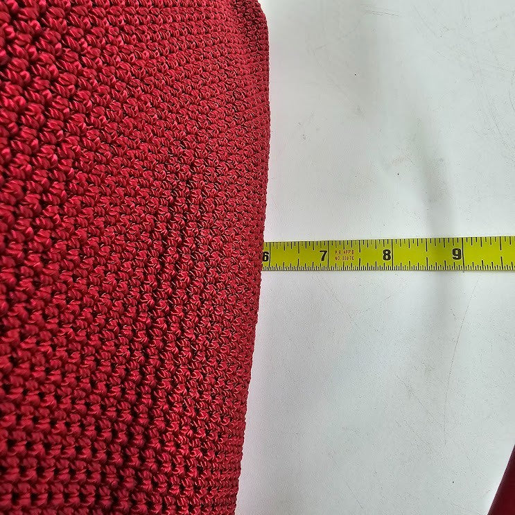 The Sak Red Woven Crochet Shoulder Bag Purse Leather Strap 12"x10"x6" Vintage