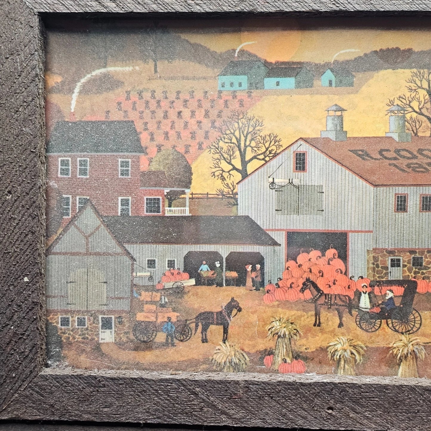 Amish Life Working Farm R Cook Framed Print Pumpkin Harvest Buggy Rustic Fall