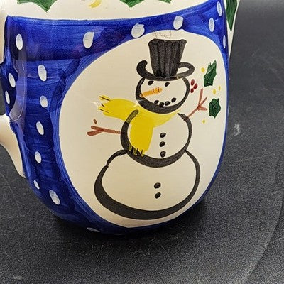 Chocolate Pot and Lid by Present Tense Italy Hand Painted Nine Cups 8.75"h x 6"d