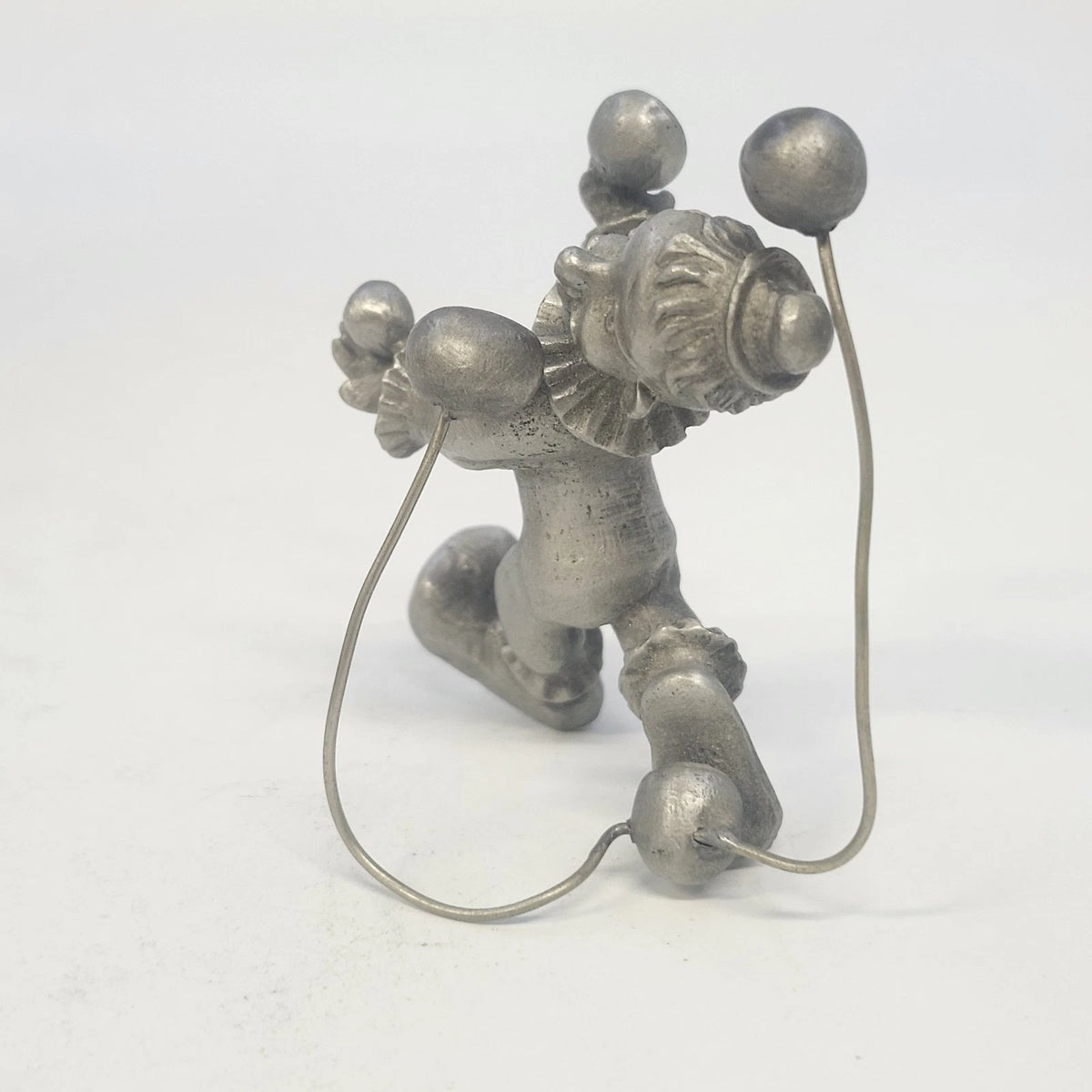 Rawcliffe Pewter Juggling Clown Figurine P Davis Wire Balls Silver Gray 1979 Vtg