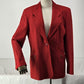 Norton McNaughton Red Wool Blazer Size 6 Single Button Zipper Pockets Fully Line