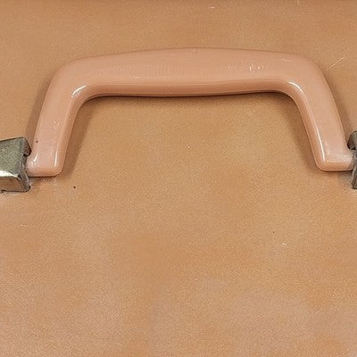 Brown Naugahyde Overnight Train Makeup Case 12" Mirror Liner Water Damage 1950s