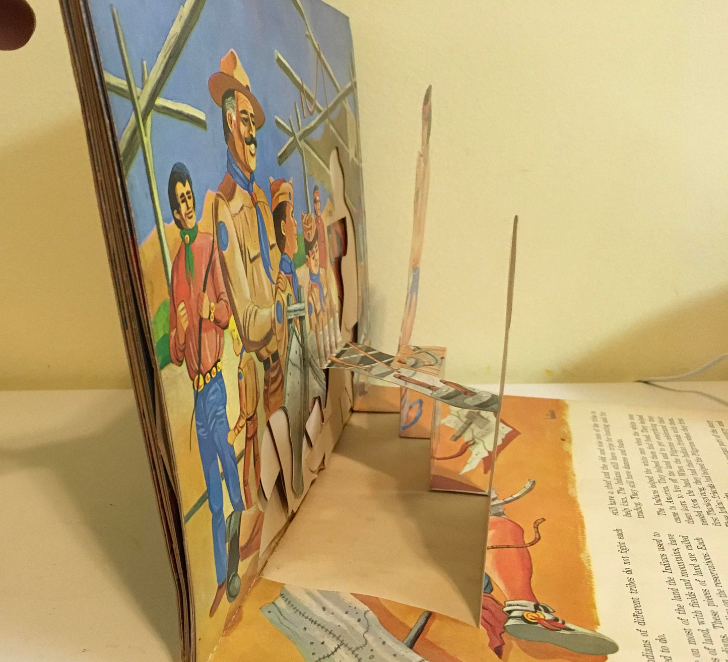 1960's Pop Up Book Boy Scout The Indians Living American Stories Native American Reservation History