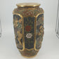 Japanese Moriage Satsuma Vase Lamp Base Gold Gilt Raised Relief 14.5" Antique
