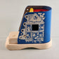 Original Playskool Blue Wooden Lacing Shoe Set Square Triangle Round Block Holes