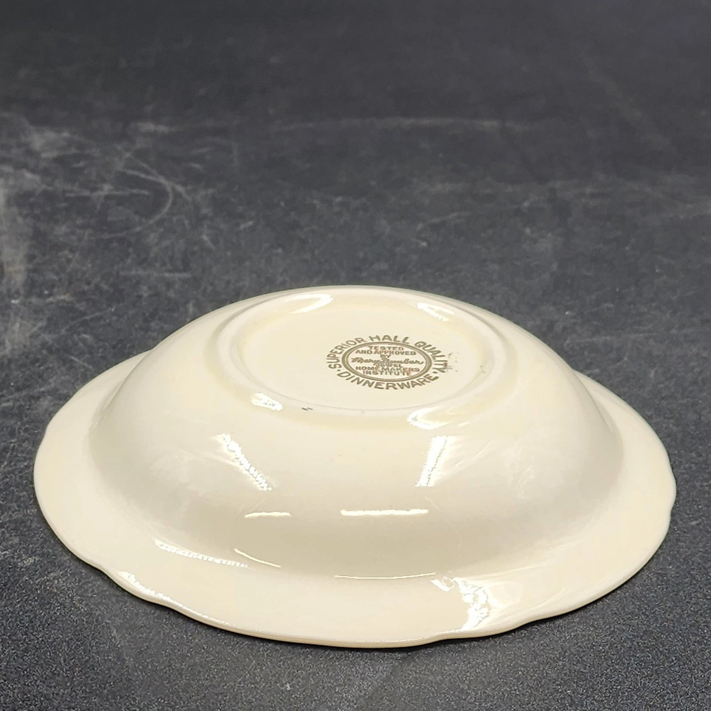 4 Autumn Leaf Rimmed Fruit Dessert Bowls 5.25" Hall's Superior for Jewel Tea MCM