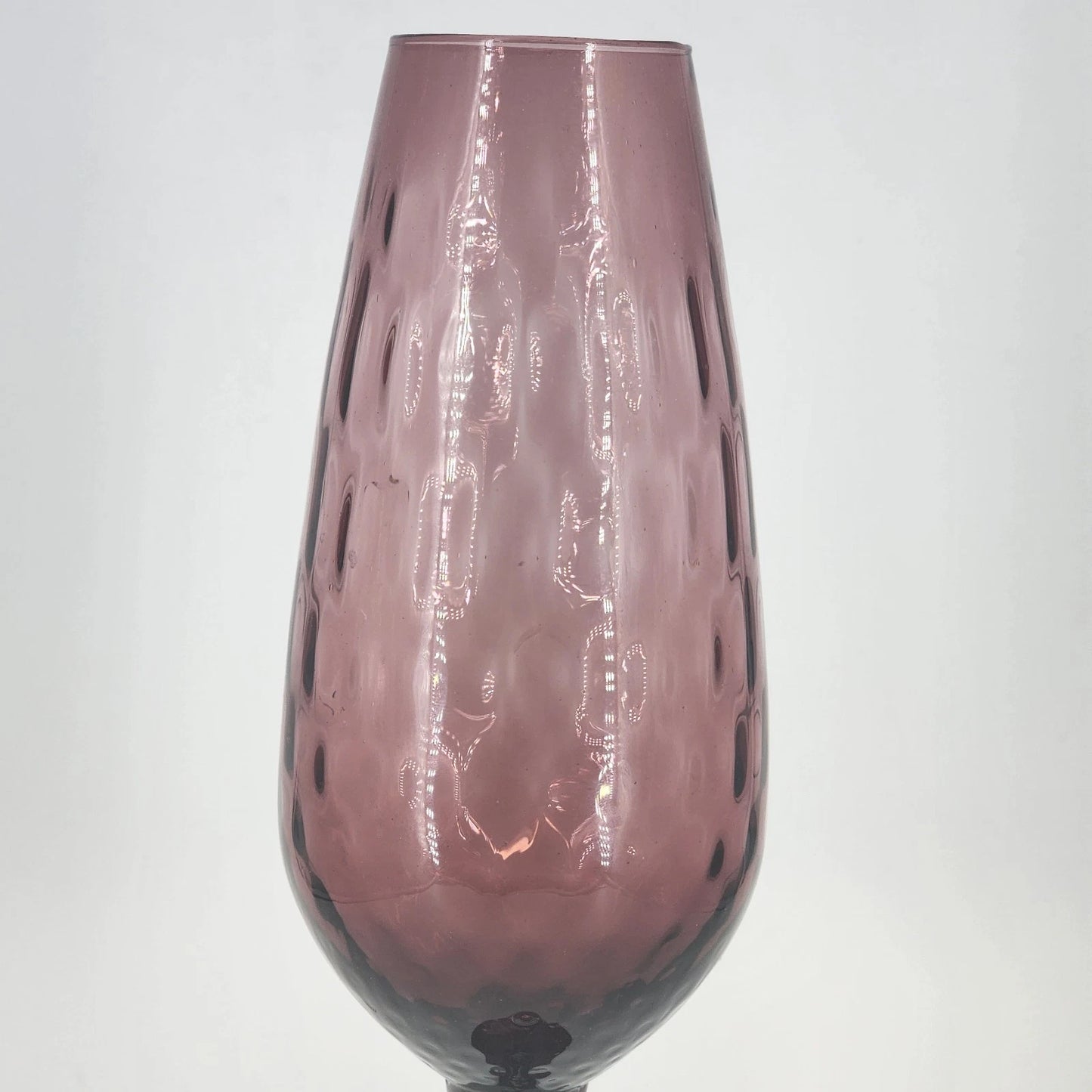 Empoli Purple Amethyst Art Glass Vase Diamond Optic MCM Italian Glass Vintage