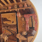 Large 15" Chalkware Hanging Plaque Bossons Cottage Handpainted Vintage