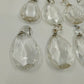 Set 8 Almond Shaped Crystal Glass 2" Prisms w Octagon Accent & Wire Connectors