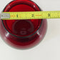 Anchor Hocking Royal Ruby Red Ivy Ball Vase 4" Round Solid Glass Decor Vtg USA