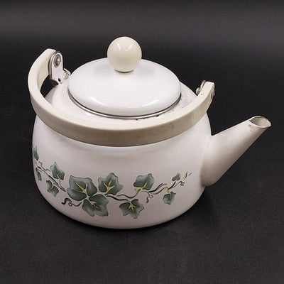 Corelle Coordinates Pattern Callaway Ivy Style Tea Kettle White Enamel Ivy Leave
