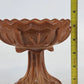 Greentown Chocolate Glass Compote Cactus Pattern Pedestal Scalloped 1890's Vtg