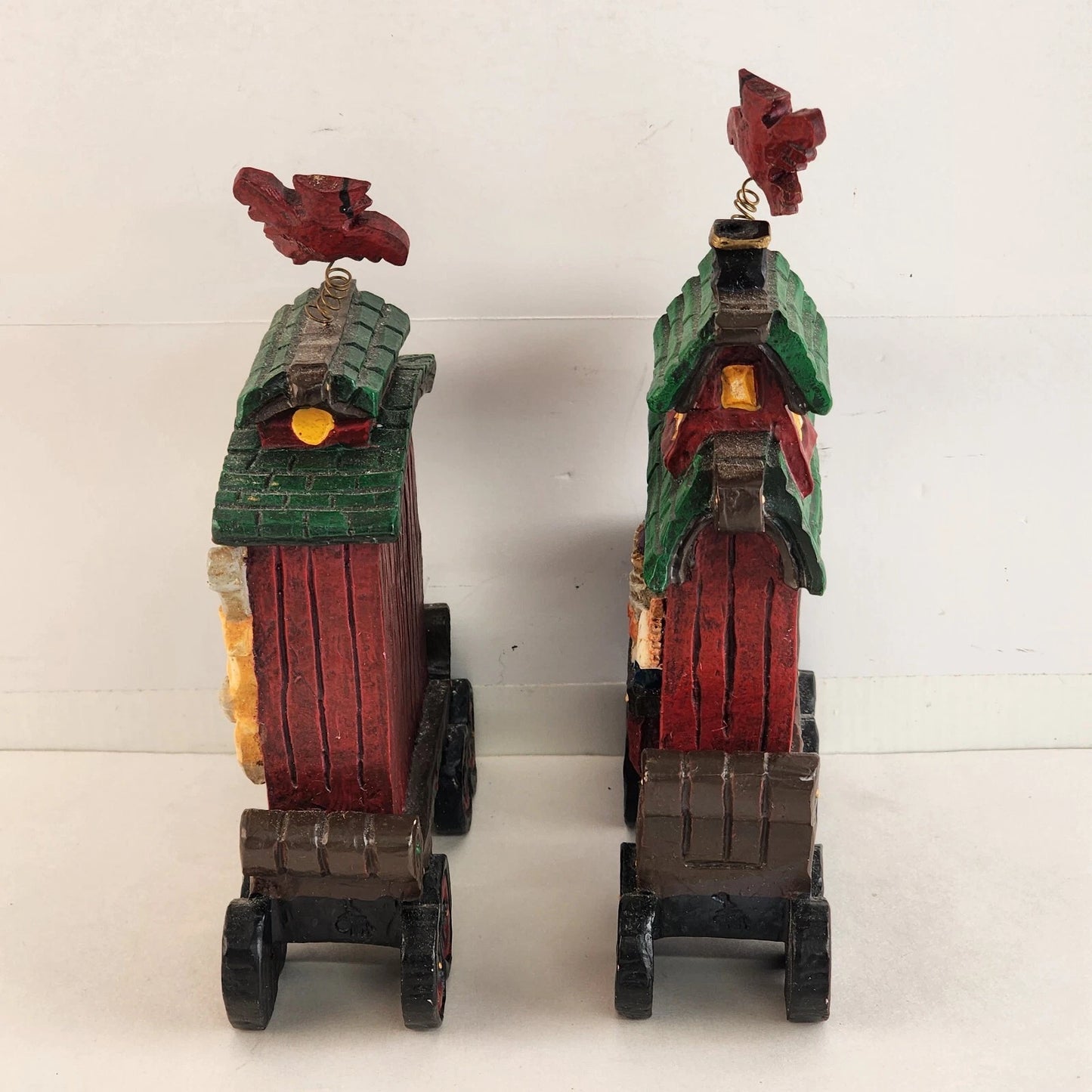 2 Christmas Train Figurines Great North Pole Railroad 2002 David Frykman