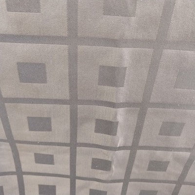 Brown Tablecloth 82" x 56" Old Square Polyester Fabric Double Block Pattern Tan