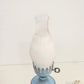 Metal Toleware Hurricane Lamp Glass Chimney MCM Desk Table Blue 18" Vintage